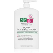 Kosmetyki do kąpieli - Sebamed Face & Body Wash Sensitive Skin delikatna emulsja myjąca do twarzy i ciała do skóry wrażliwej 1000 ml - miniaturka - grafika 1