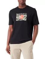 Koszulki męskie - Sisley Męski T-shirt, czarny 100, M - miniaturka - grafika 1