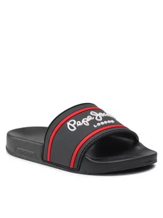 Buty dla chłopców - Pepe Jeans Klapki Slider Logo Boys PBS70047 Granatowy - grafika 1