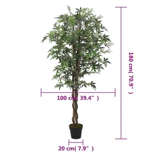 Sztuczny klon, 672 liście, 180 cm, zielony Lumarko - Sztuczne kwiaty - miniaturka - grafika 6