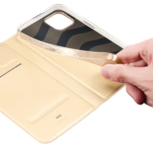 Dux Ducis Skin Pro kabura etui pokrowiec z klapką iPhone 14 Max złoty - Etui i futerały do telefonów - miniaturka - grafika 7