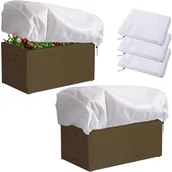 Agrowłókniny - Osłona na rośliny w kształcie kwadratu – idealna do ochrony roślin ogrodowych zimą – ze ściągaczem, zestaw 3 szt., biała, 100 × 40 × 40 cm - miniaturka - grafika 1