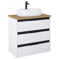 Szafki łazienkowe - ROCA A852045606 ALPINE zestaw meblowy z blatem 3 szufladowy 80 Biało-czarny - miniaturka - grafika 1