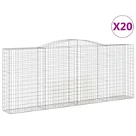 Ogrodzenia - vidaXL Gabiony z wysokim łukiem 20 szt. 400x50x160/180cm Ocynkowane żelazo - miniaturka - grafika 1