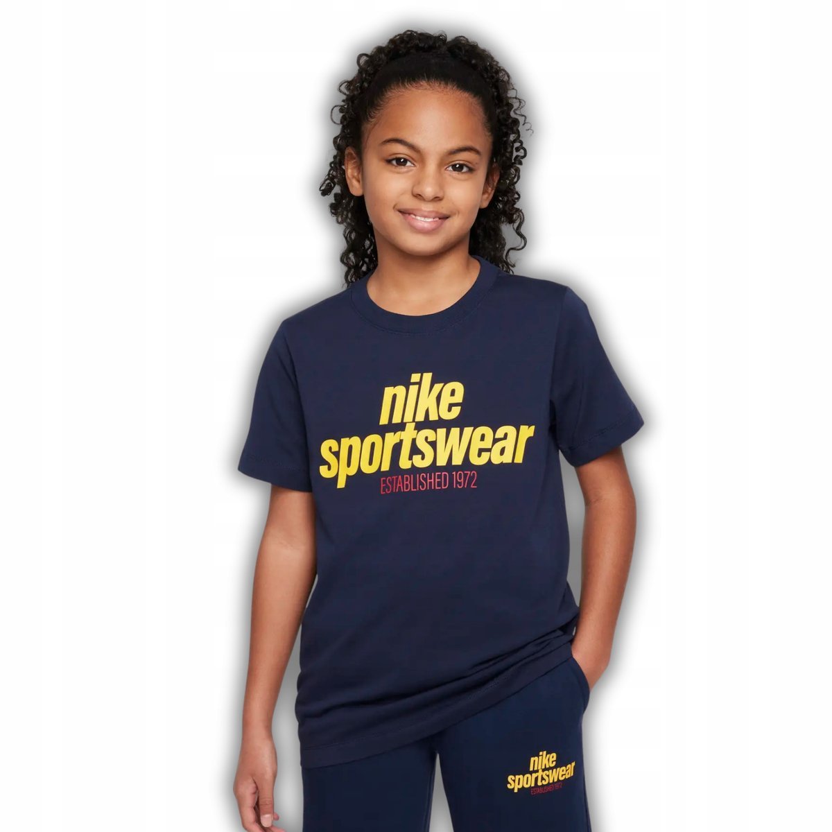 Koszulka Dziecięca Nike Bawełniana Granatowa Sportswear T-Shirt Rozmiar XL