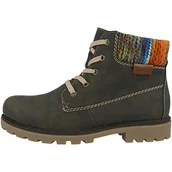 Kozaki damskie - Rieker Damskie kozaki Z1420, Zielony Forest Orange Multi Mogano 55, 38 EU - miniaturka - grafika 1