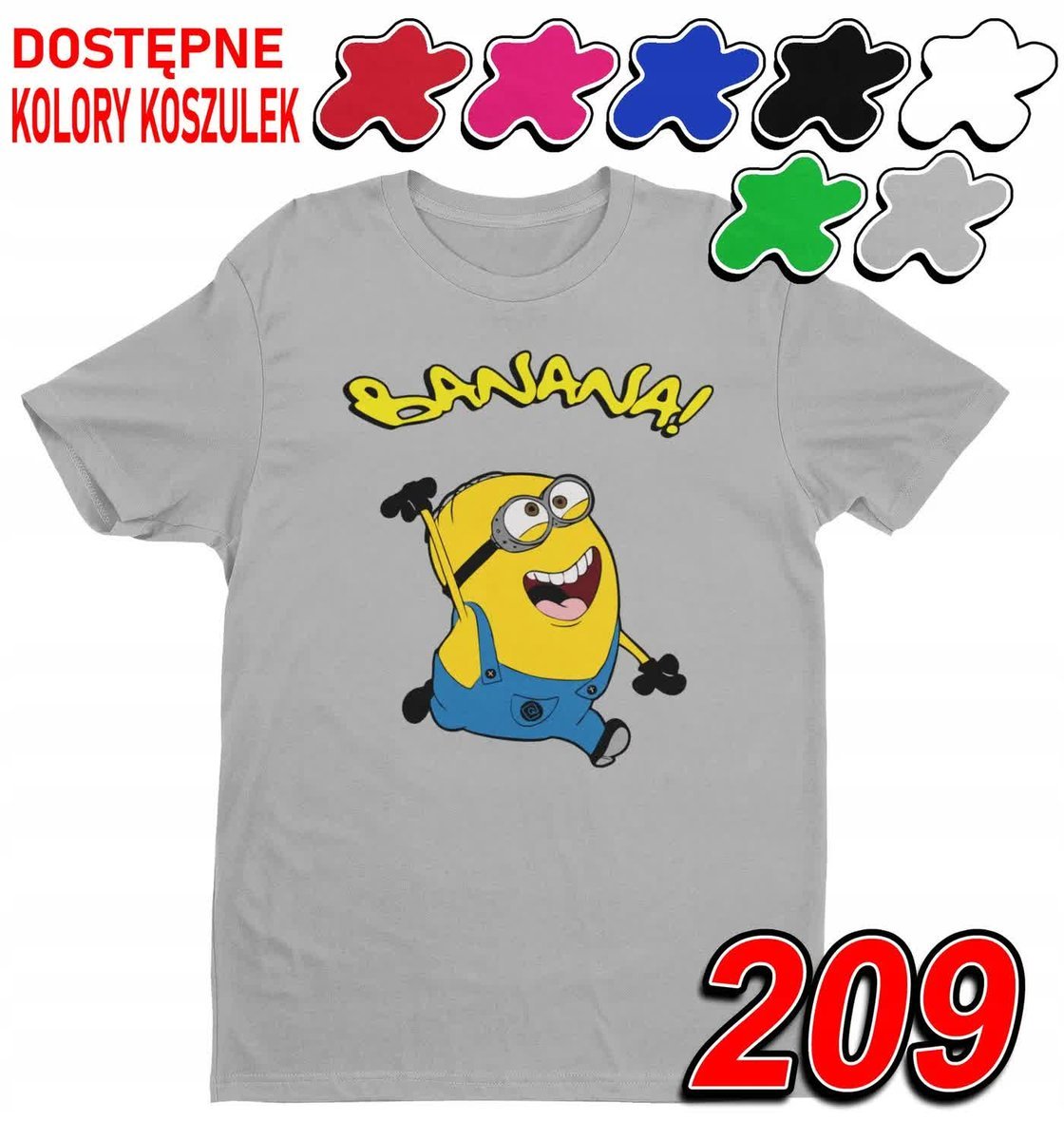 Dziecięca Koszulka T-Shirt Z Nadrukiem Minionki Bajki Różne- L 146-152