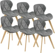 Krzesła - Krzesło do jadalni Älmhult zestaw 6 krzeseł bukowych 81x57 cm imitacja skóry Krzesło do salonu Krzesło kuchenne szare - miniaturka - grafika 1