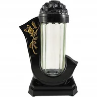 Lampiony i znicze - Znicz kapliczka szklana tuba na wkłady czarny lampion na grób - miniaturka - grafika 1