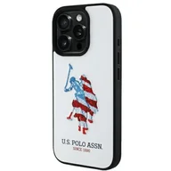 Etui i futerały do telefonów - Etui US POLO ASSN Leather Big DH American Flag do Apple iPhone 15 Pro Max Biały - miniaturka - grafika 1