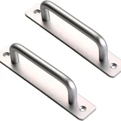 Zawiasy, okucia i inne akcesoria - Uchwyt do drzwi szafkowych ze stopu aluminium, rozstaw otworów 128 mm, 2 sztuki, srebrny - miniaturka - grafika 1