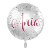 Balony i akcesoria - Balon imienny foliowy Ania okrągły pakowany 43 cm - miniaturka - grafika 1