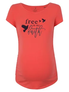 Damski t-shirt ciążowy z nadrukiem czerwony Bellybutton Maternity, r.M - Koszulki i topy damskie - miniaturka - grafika 1