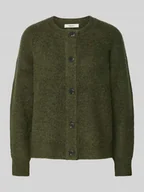 Swetry damskie - Kurtka o kroju regular fit z dzianiny z mieszanki wełny z dodatkiem wełny z alpaki model ‘LULU’ - miniaturka - grafika 1