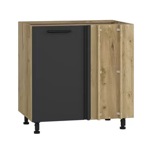 Szafka Dolna Stojąca Narożna 1 Drzwi 100 x 82 cm DN-100/82 Dąb Craft / Antracyt Połysk Vento Halmar Antracyt, Dąb Craft - Szafki kuchenne - miniaturka - grafika 1