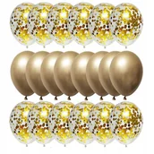 Baby shower i roczek - BALONY URODZINOWE NA ROCZEK URODZINY BABY SHOWER PANIEŃSKI KONFETTI ZŁOTE - miniaturka - grafika 1