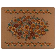 Podkładki pod mysz - Podkładka pod mysz folk opolski kwiaty jesień 48 x 38 cm brązowa - miniaturka - grafika 1