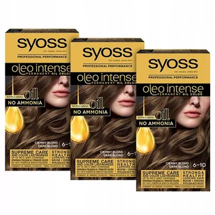 Syoss Oleo Intense Farba 6-10 Ciemny Blond x 3 szt - Farby do włosów i szampony koloryzujące - miniaturka - grafika 1