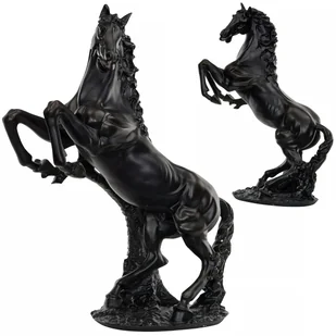 FIGURKA KOŃ konia DUŻA XL 56cm dekoracyjna czarna ozdoba na prezent do domu - Figurki dekoracyjne - miniaturka - grafika 1