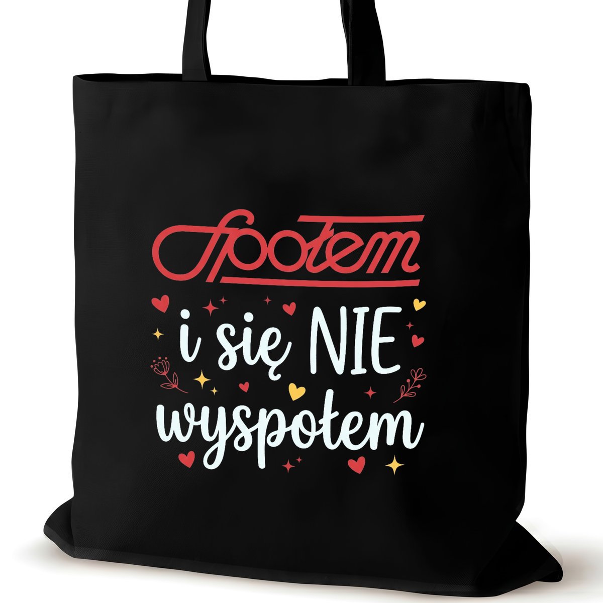 Torba bawełniana czarna dla VIRAL na ramię walentynki przyjaciółki