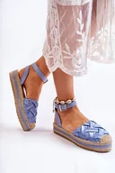 Espadryle damskie - Espadryle Sandały Damskie Platforma Niebieskie Susane - Zazoo - miniaturka - grafika 1