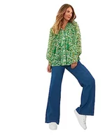 Bluzki damskie - Joe Browns Damska wiosenna bluzka z długim rękawem i kwiatowym nadrukiem, zielona, 8, ZIELONY, 34 - miniaturka - grafika 1