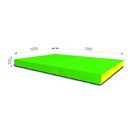 Maty do ćwiczeń - Materac do ćwiczeń 150x100x10 3-częściowy zielono-żółty - miniaturka - grafika 1