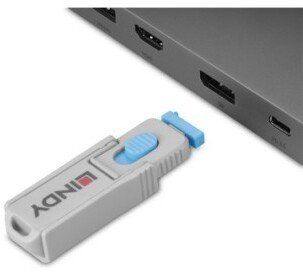 Lindy DisplayPort Port Blocker Key - Pack of 4 Blockers, Blue