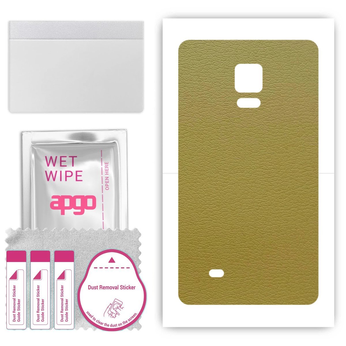 Folia naklejka skórka strukturalna na TYŁ do Samsung Galaxy Note 4 N910 - Skóra Oliwkowa - apgo SKINS