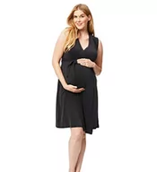 Sukienki ciążowe - Ciasto ciążowa damska sukienka bez rękawów do owijania ciąży, czarna, XL - miniaturka - grafika 1