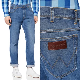 Wrangler TEXAS WORN BLUE MĘSKIE JEANSY W40 L32 - Spodnie męskie - miniaturka - grafika 1