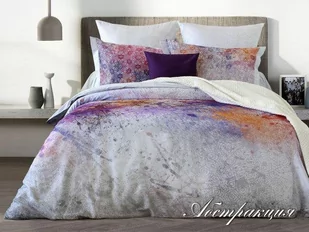 Pościel satynowa 220x200 Ornamenty fioletowa liliowa Lusso D39 poszewki 2x70/80 2x 50/60 prześcieradło 220x240 - Pościel - miniaturka - grafika 1