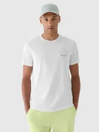 Koszulki męskie - T-shirt bawełniany regular z nadrukiem męski 4F 4FRAW24TTSHM2302-10S Biały - miniaturka - grafika 1