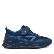 Buty dla chłopców - Sneakersy Tommy Hilfiger Low Cut Lace-Up/Velcro Sneaker T1B9-34110-1843 S Granatowy - miniaturka - grafika 1