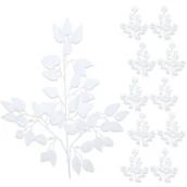 Sztuczne kwiaty - Gałązki Listki Białe 12szt - miniaturka - grafika 1
