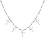 Biżuteria religijna - Naszyjnik z Krzyżykami Choker Srebro925 - miniaturka - grafika 1