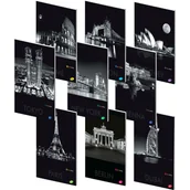 Zeszyty szkolne - Tetis Zeszyt A4 60k kratka Miasta nocą miękka oprawa p10 - miniaturka - grafika 1