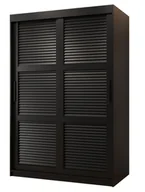 Szafy - Szafa przesuwna Garderoba ŻALUZJA 120 gł. 62 czarny - miniaturka - grafika 1