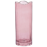 Wazony i flakony - Wazon na kwiaty szklany 30 cm różowy PERDIKI - miniaturka - grafika 1
