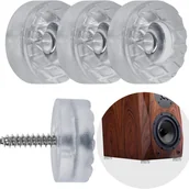 Zawiasy, okucia i inne akcesoria - 56 podkładek pod meble z gumy antypoślizgowej, przezroczystych, okrągłych, z wytrzymałego silikonu, ze śrubami. - miniaturka - grafika 1