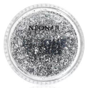 Neonail Chrome Flakes Effect pyłek nr 01 - Ozdoby do paznokci - miniaturka - grafika 1