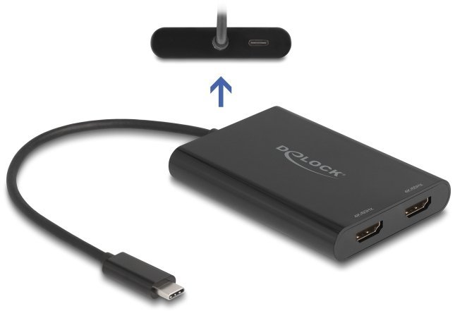 Adapter USB Delock Type-C™ do 2 x HDMI 4K 60 Hz z grafiką DisplayLink® i USB PD 64309