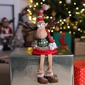 Ozdoby bożonarodzeniowe - Skrzat Świąteczny Antti Reniferka Siedząca 50 Cm - miniaturka - grafika 1