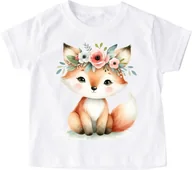 Koszulki dla dziewczynek - Koszulka z liskiem dla dziecka zwierzaczek83 - miniaturka - grafika 1