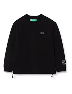 United Colors of Benetton Męski T-shirt G/C M/L 3hvtu1036 sweter z kapturem, czarny 100, L - Koszulki męskie - miniaturka - grafika 1