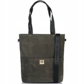 Torebki damskie - Torebka MONNARI Torba SHOPPER Duża Praktyczna Zamszowa PREMIUM Czarny - miniaturka - grafika 1