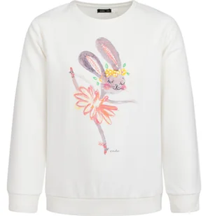 Bluza dla dziewczynki, z baletnicą, biała 3-8 lat - Bluzy dla dziewczynek - miniaturka - grafika 1