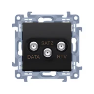 Gniazdka elektryczne - Kontakt Simon Gniazdo antenowe SAT-SAT-RTV SIMON 10 - czarny mat - miniaturka - grafika 1