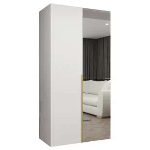 Szafa uchylna z lustrem garderoba z cichym domykiem ubraniowa z półkami ALICANTE 2 100 głębokość 52 cm wysokość 202 cm - Szafy - miniaturka - grafika 1