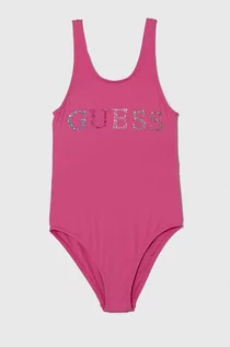 Stroje kąpielowe dla dziewczynek - Guess jednoczęściowy strój kąpielowy dziecięcy kolor różowy - grafika 1